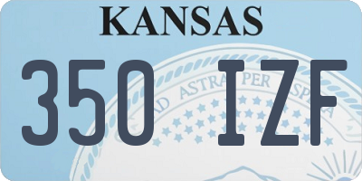 KS license plate 350IZF