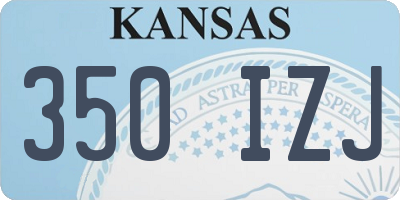 KS license plate 350IZJ