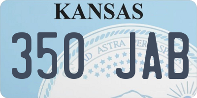 KS license plate 350JAB