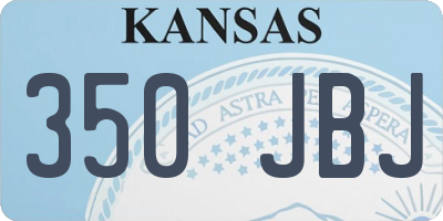 KS license plate 350JBJ