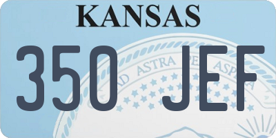 KS license plate 350JEF