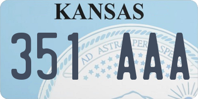 KS license plate 351AAA