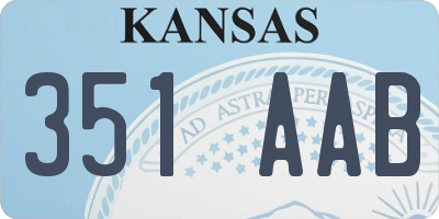 KS license plate 351AAB