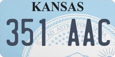 KS license plate 351AAC