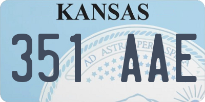 KS license plate 351AAE