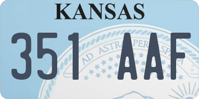 KS license plate 351AAF