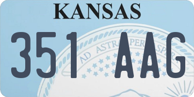 KS license plate 351AAG
