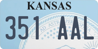 KS license plate 351AAL