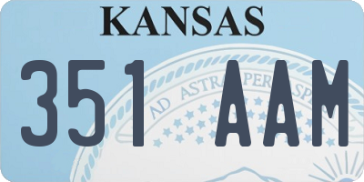 KS license plate 351AAM