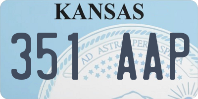 KS license plate 351AAP