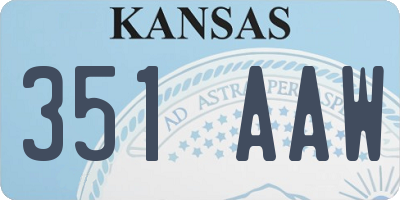 KS license plate 351AAW