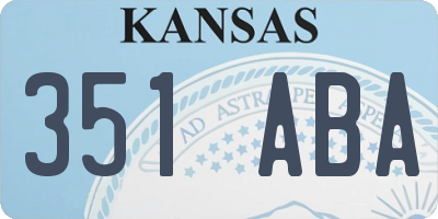 KS license plate 351ABA