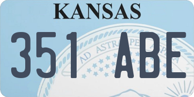 KS license plate 351ABE