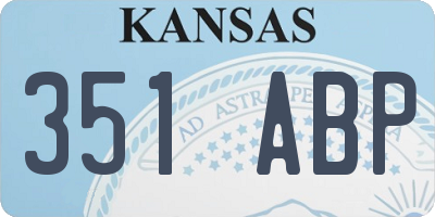 KS license plate 351ABP