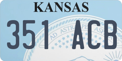KS license plate 351ACB