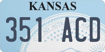 KS license plate 351ACD