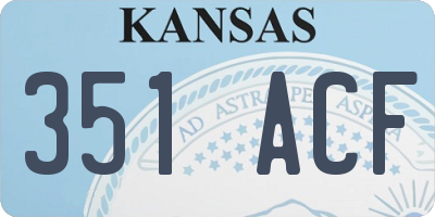 KS license plate 351ACF