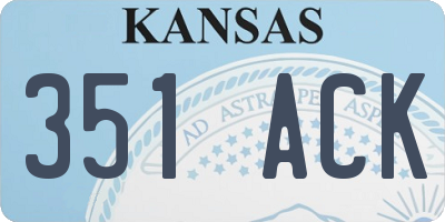 KS license plate 351ACK