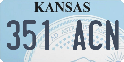 KS license plate 351ACN