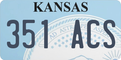 KS license plate 351ACS