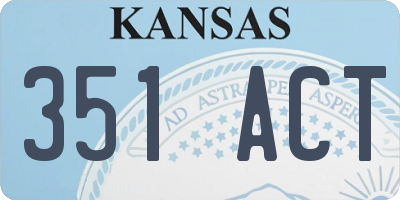 KS license plate 351ACT