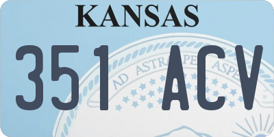 KS license plate 351ACV