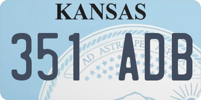 KS license plate 351ADB
