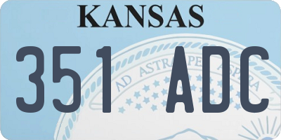 KS license plate 351ADC