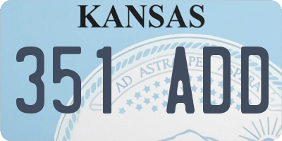 KS license plate 351ADD