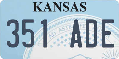 KS license plate 351ADE
