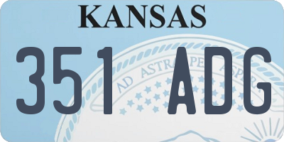 KS license plate 351ADG