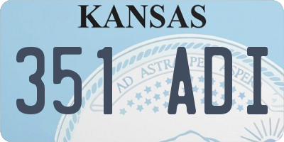 KS license plate 351ADI