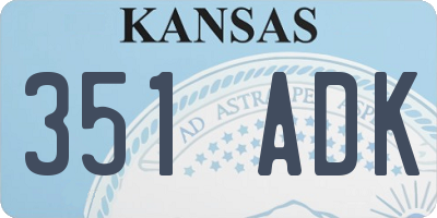 KS license plate 351ADK