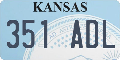 KS license plate 351ADL
