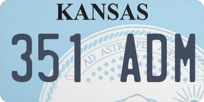 KS license plate 351ADM