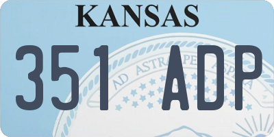 KS license plate 351ADP