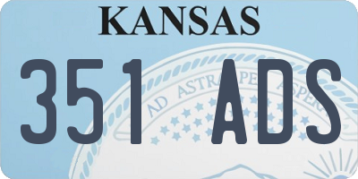 KS license plate 351ADS