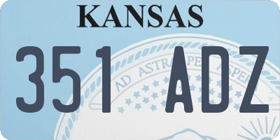 KS license plate 351ADZ
