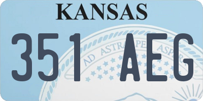 KS license plate 351AEG