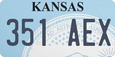 KS license plate 351AEX