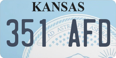 KS license plate 351AFD