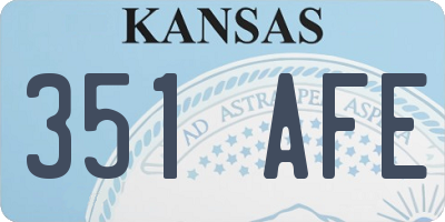KS license plate 351AFE