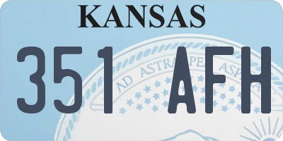 KS license plate 351AFH