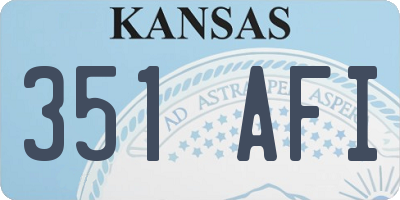 KS license plate 351AFI
