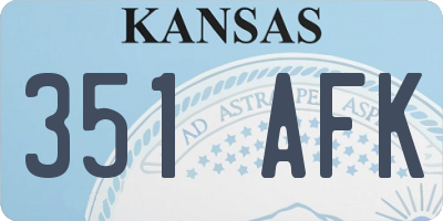 KS license plate 351AFK