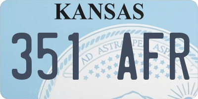 KS license plate 351AFR