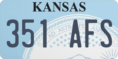 KS license plate 351AFS