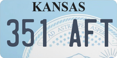 KS license plate 351AFT