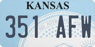 KS license plate 351AFW