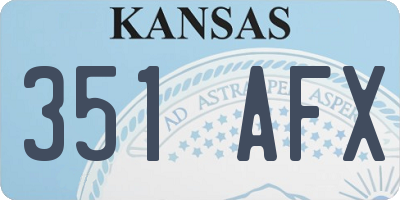 KS license plate 351AFX